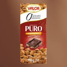 Chocolates Valor: Delicioso Chocolate sin Azúcar con Almendras