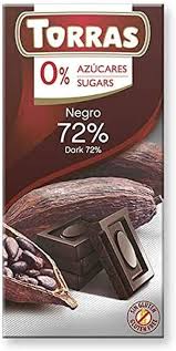 Delicioso Chocolate Negro 72% Cacao Sin Azúcar