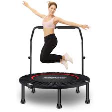 Trampolín Fitness con Apoyabrazos Ajustables para Adultos