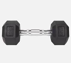 Mancuernas de Goma Negra Hexagon - 5 Kilos