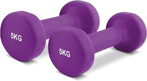 Mancuernas de Neopreno 5kg con Póster de Ejercicios - Perfectas para Entrenamiento en Casa